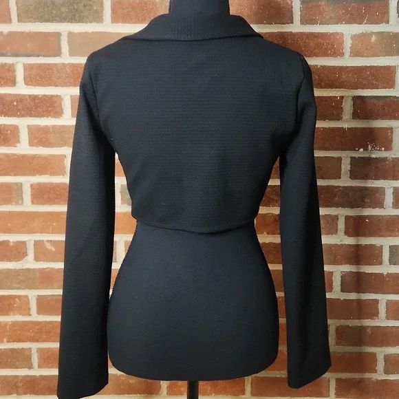 Zara Black Long Sleeve Crop Top, XS - Picture 4 of 7
